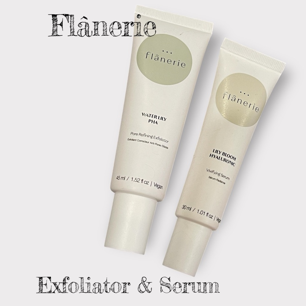 BRAND NEW  Flânerie - Water Lily PHA Exfoliator & Lily Bloom Hyaluronic Serum